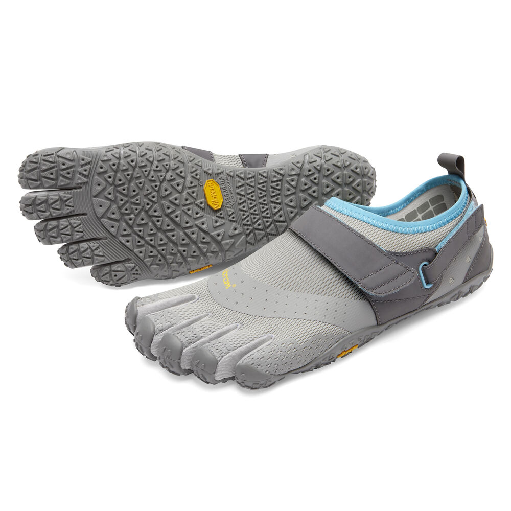 Vibram Fivefingers V-Aqua Womens Water Shoes Light Grey/Blue Australia (KPA796285)